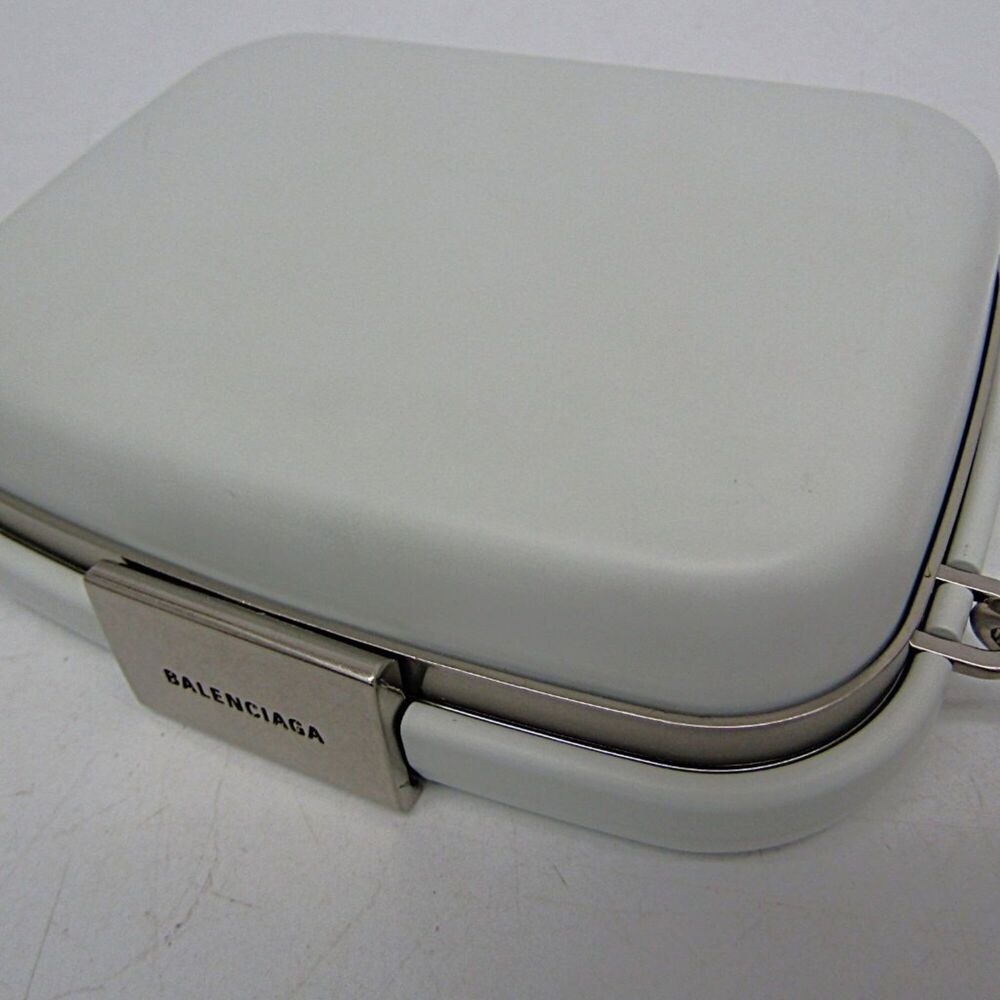 Balenciaga Lunchbox Mini Case 638324 Women's Plastic,Leather Shoulder Bag White - Picture 9 of 16